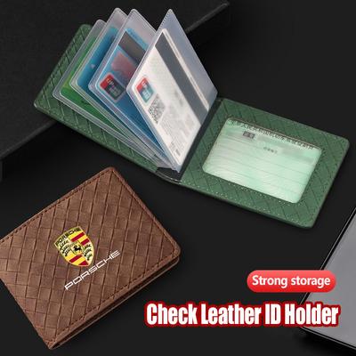 Car Driver License Holder Cover Credit Card ID Wallet For 911 718 Taycan Panamera Cayenne Macan Boxster Cayman Pajun 918