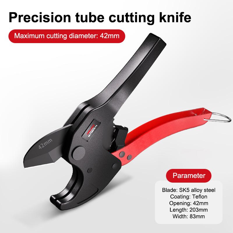 

Труборез Трубные ножницы Материал Sk5 Трещоточный резак Инструменты для резки пластиковых труб ПВХ/ПУ/ПП/ПЭ Резка шлангов Ручной инструмент для сантехника