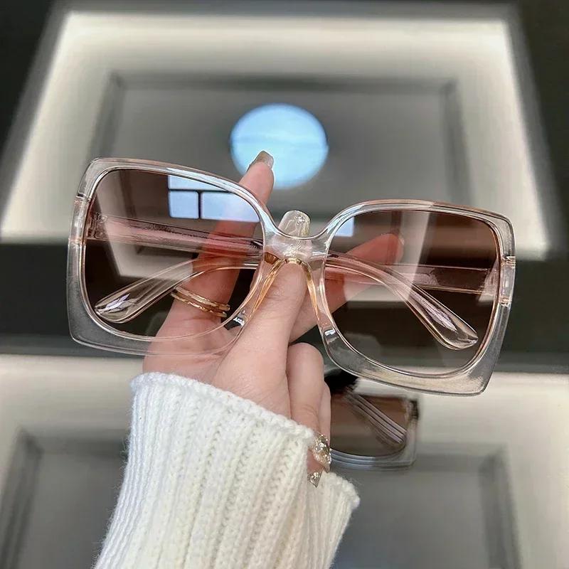

New Oversized Sunglasses Women Men Vintage Square Designer Brand Sun Glasses Female Big Frame Mirror Retro Oculos De Sol Other