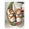 Cotton Slippers for Women To Wear Outdoors In Winter, Indoor Home with Thick Soles and Plush Insulation Bag and Velcro Cotton Shoes
