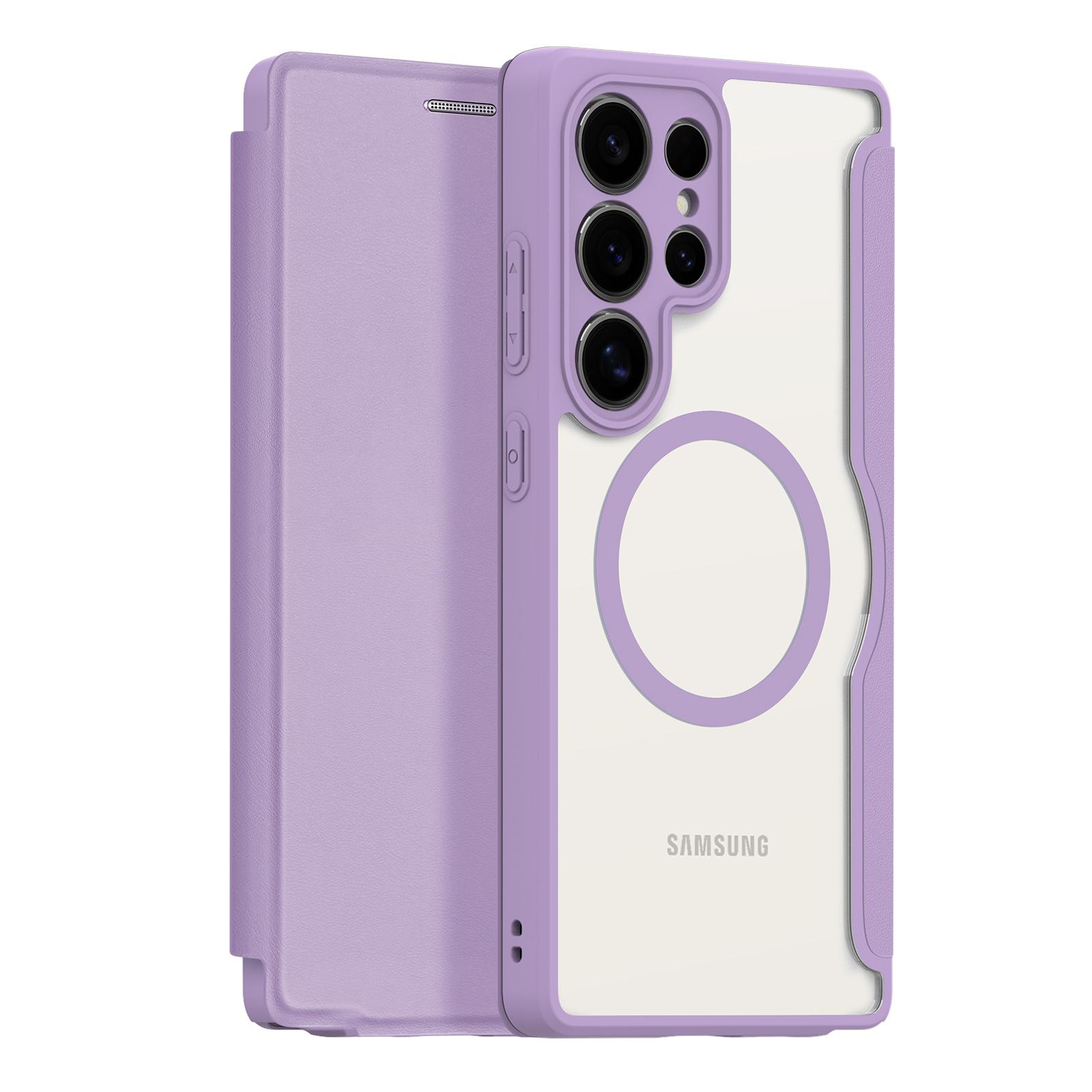 

Для Samsung Galaxy S25 Ultra Шкіряний чохол DUX DUCIS Skin X Pro Series Чохол-підставка Сумісний з MagSafe Purple Pink