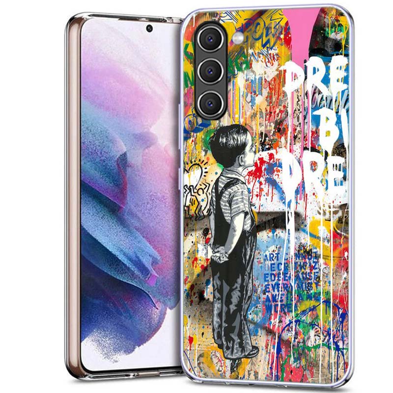 Banksy Graffiti Art Abstract Phone Case for Samsung A54 A14 A24 A34 A17 A37 A57 A55 A35 A25 A15 A13 A23 A33 A53 A07 A05S A04S A0