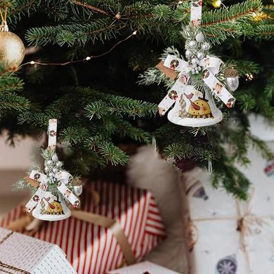 Christmas Decoration Bell Christmas Berry Bow Bell With Lanyard Garland Ornament Indoor Outdoor Christmas Tree Pendant For