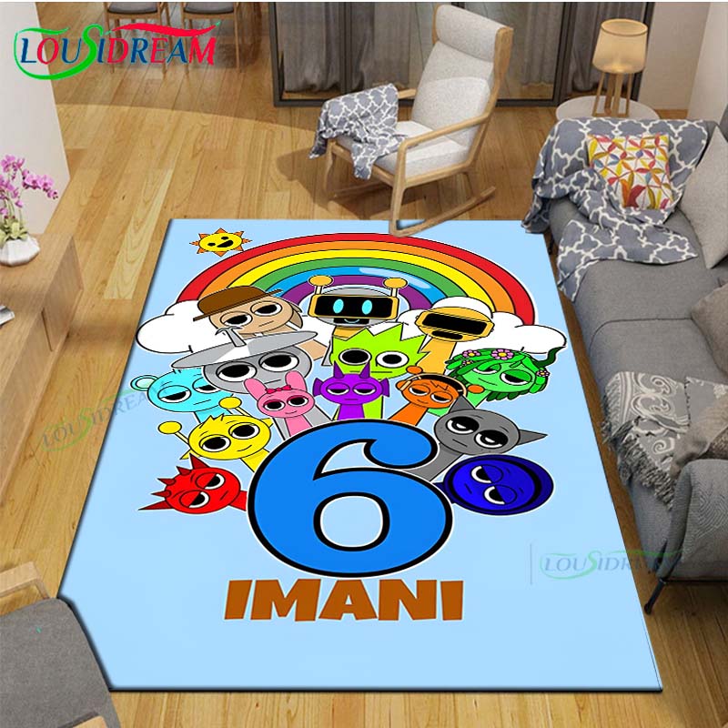 Fashion S-Sprunki Incredibox Game Carpet Outdoor Rug Area Rug Non-Slip Carpet Bedroom Decor Carpet For Room Kid Gift