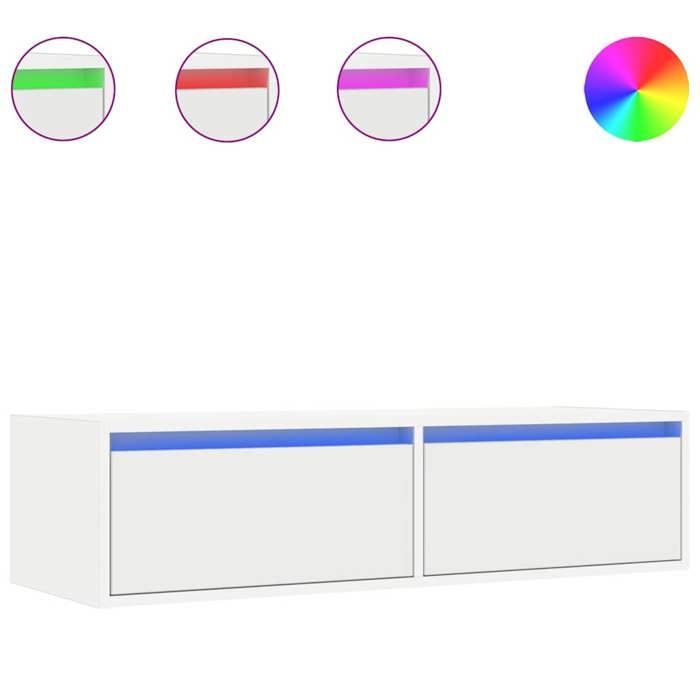 VidaXL TV Stand with LED Lights White 100X35.5x25 Cm, Hi-Fi Cabinet, Entertainment Center, TV Cabinet, Furniture 860238