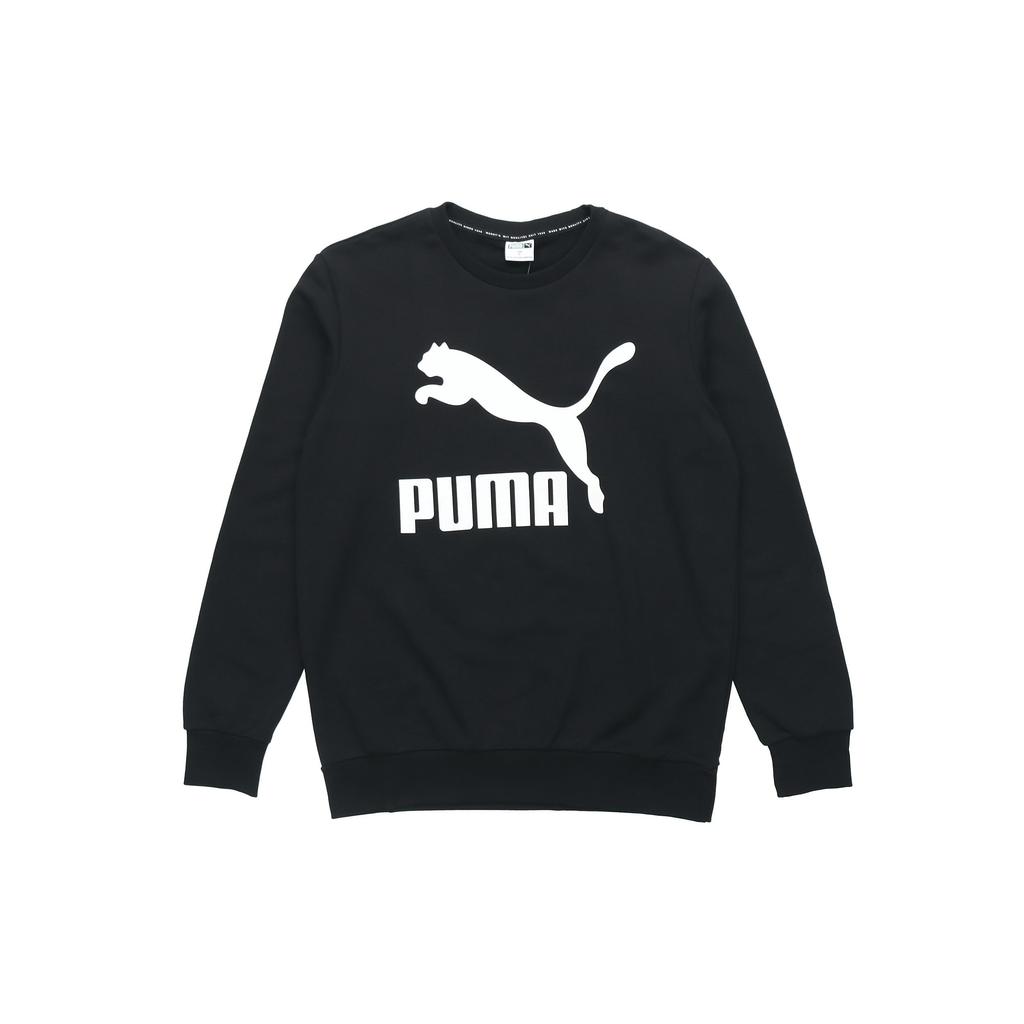 Puma Classics Logo Crew Neck Sweatshirt Men Tops Black 595892-01