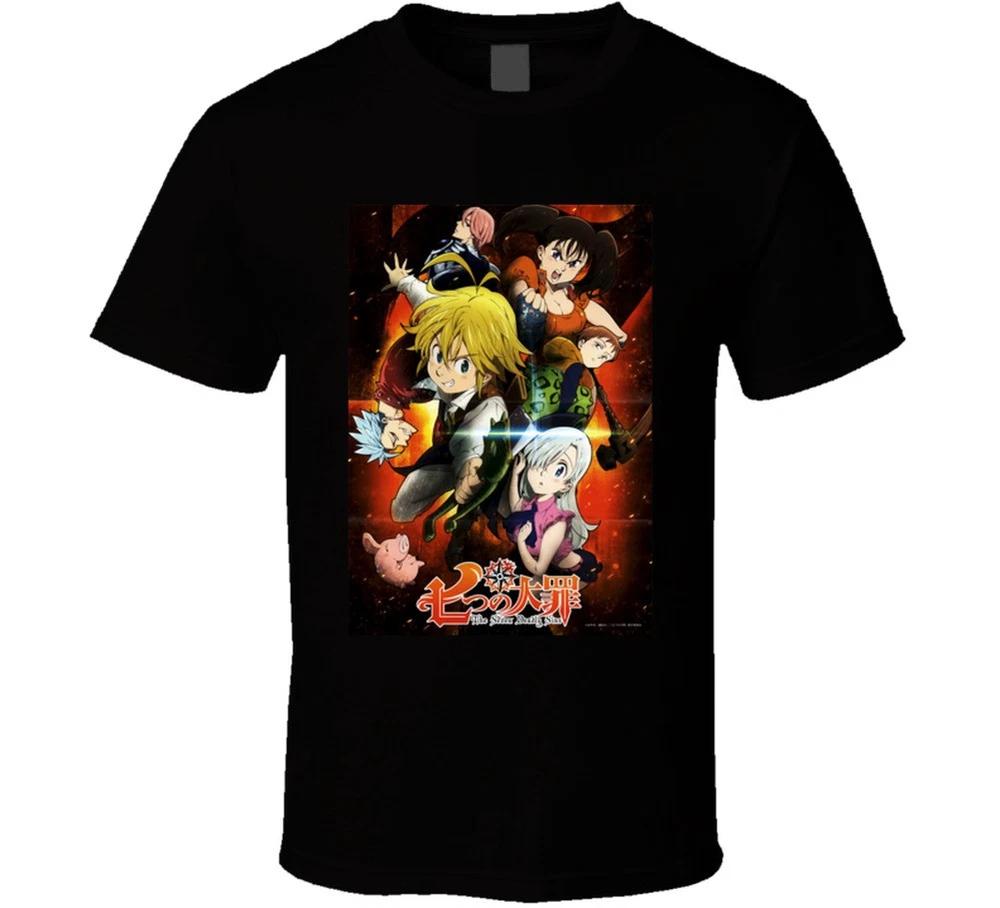 Seven Deadly Sins Anime Tv Show Poster Cool Fan T Shirt S