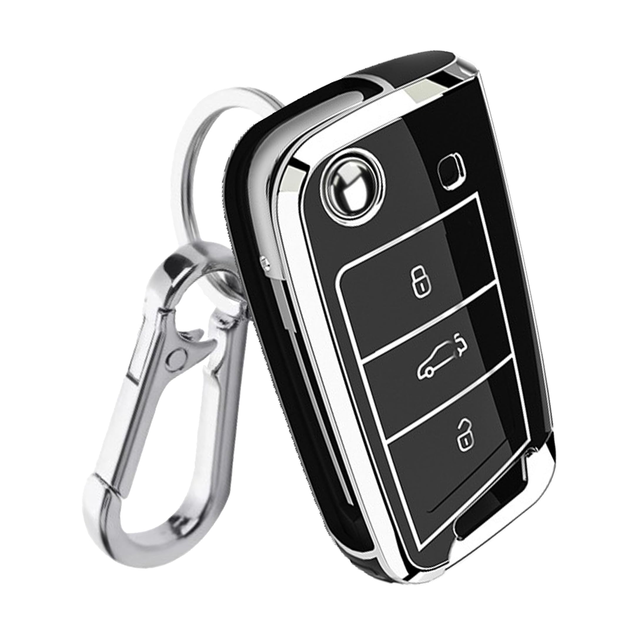 

[FRACTAL CREATION] Чехол для ключа автомобиля Volkswagen, чехол для ключа, кастомный аксессуар, Golf 7.5/7 Polo 6C серебряный