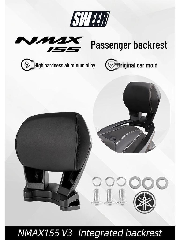 Passt für 25 Yamaha NMAX155 Modelle: Verbesserte Aluminiumlegierung Bequeme Rückenlehne