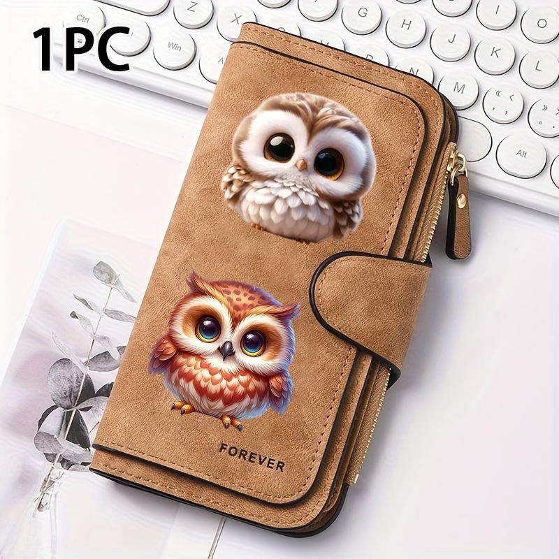 Cute Owl Women's Long Wallet, Multifunctional Wallet, Portable Snap Coin Purse, Suitable for Birthday Gifts and Daily Commuting, A Choice for Owl
