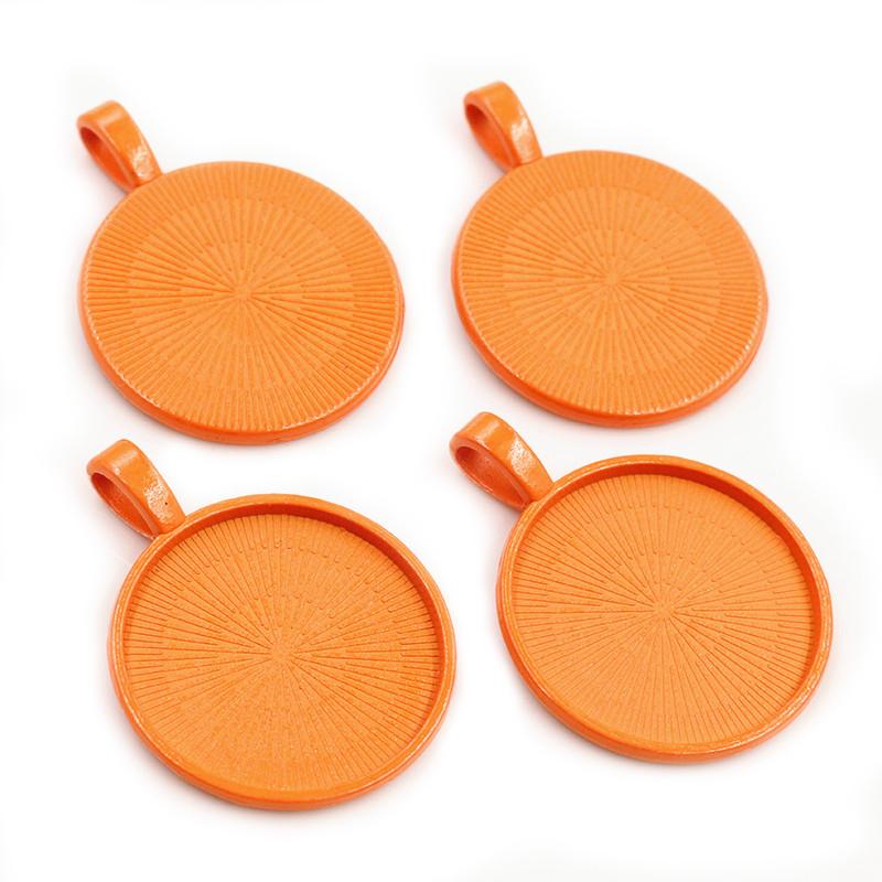 Neue Mode 10 Stück 25mm Innenmaß 4 Farben Beschichtet Klassisch Einfacher Stil Cabochon Basis Fassung Anhänger