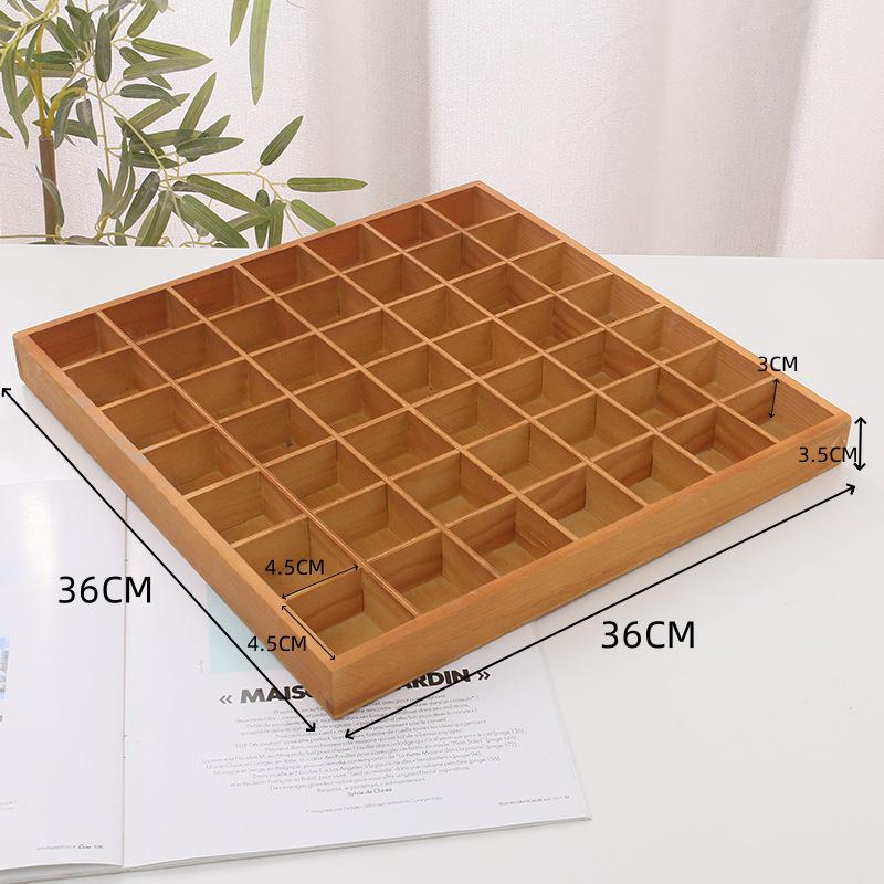 Solid Wood Multi-Grid Desktop Organizer