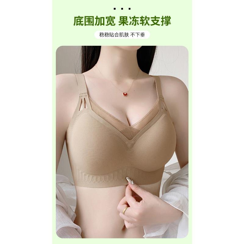 Plus Size Women Fixed Cup No Underwire Thin Comfortable Bra For Large Bust