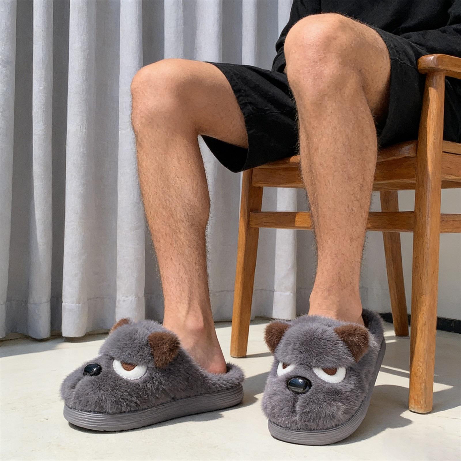 

Модні та милі теплі домашні капці з плюшевим собакою 40 синій