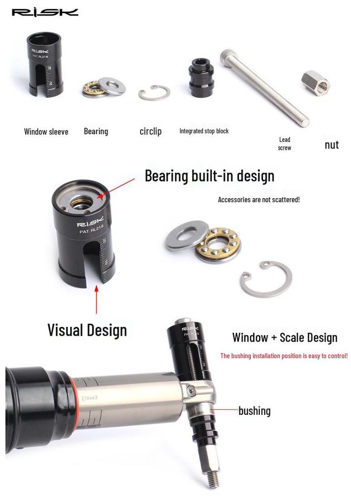 RISK Mountain Bike Rear Shock Absorber Shaft Bushing Tool for Installation and Removal