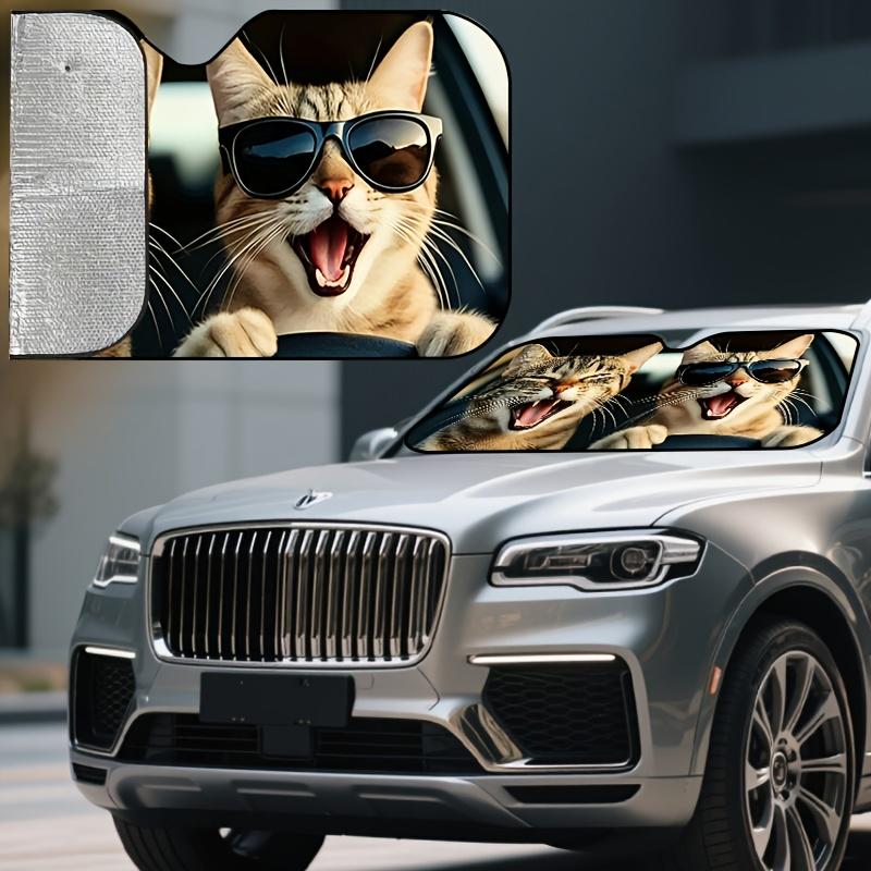 1Pcs Poodle Dog Pattern Windshield Sunshade UV Rays Heat Blocker Keeps Vehicle Cool Unique Design Fit Sedans SUVs Trucks RVs