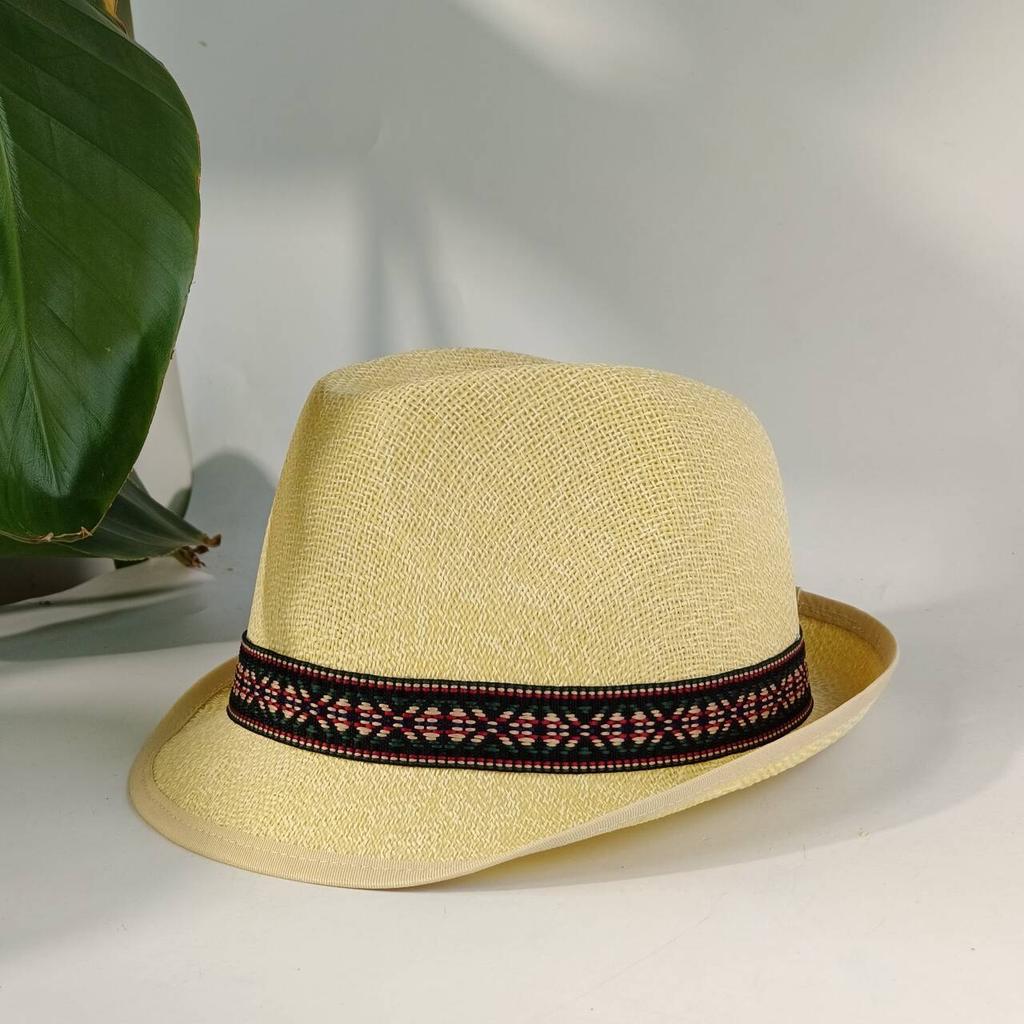 Men's Summer Jazz Fedora Hat Lightweight Breathable Vintage Gentleman Cap Casual Outdoor Sun Protection Western Style All Match