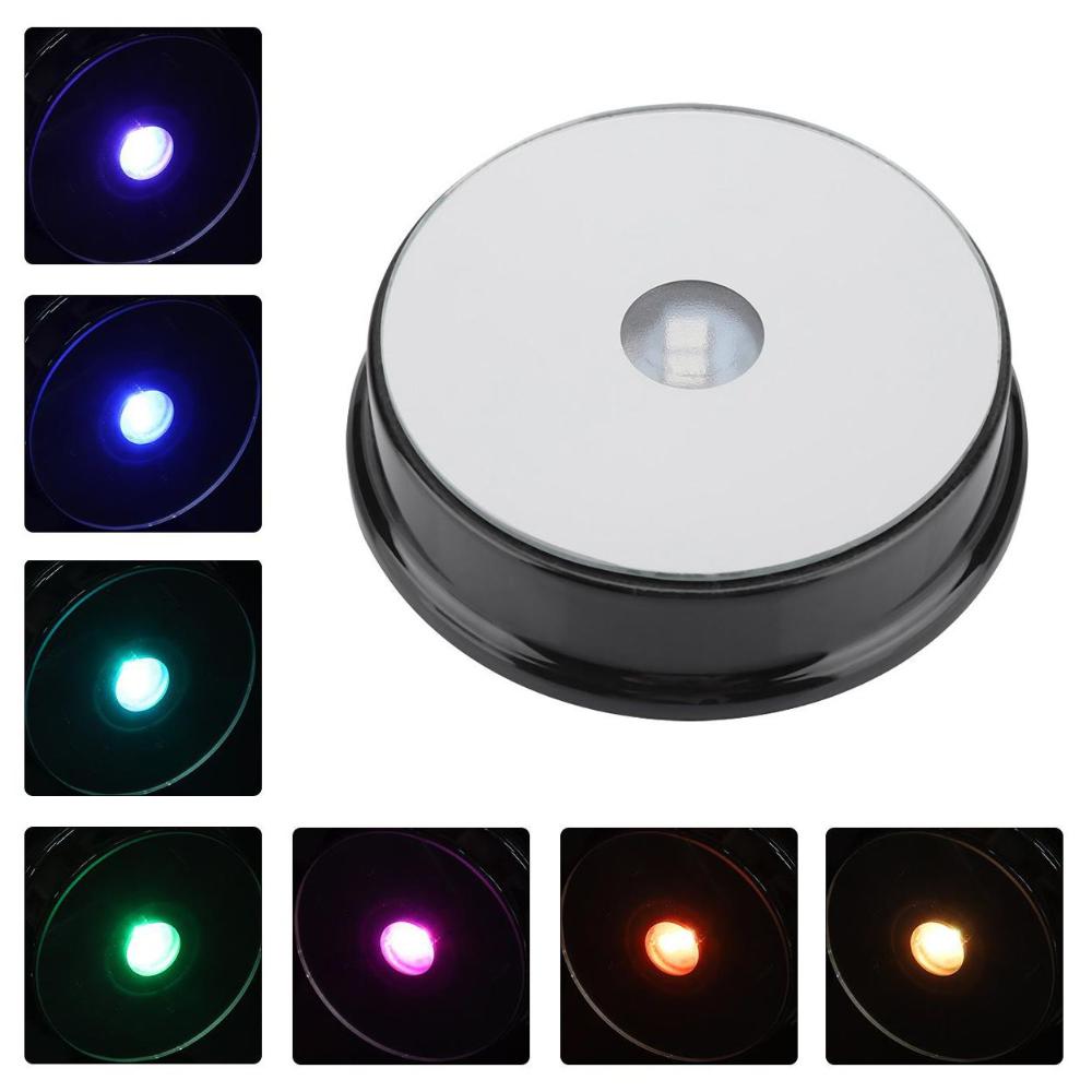 DIY Photography Props Colorful Black LED Ornament Crystal Light Base Luminous Base Display Stand