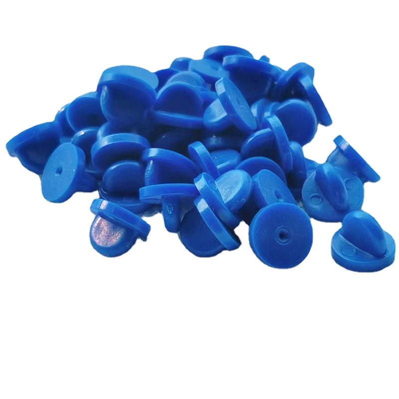 High-Quality Blue Rubber Brooch Clasp Jewelry Accessory for DIY Badges and Hats