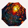 Enchanted Forest Pathway  DecorUmbrella, Portable 3-Fold Compact Umbrella,Christmas Gift ES466