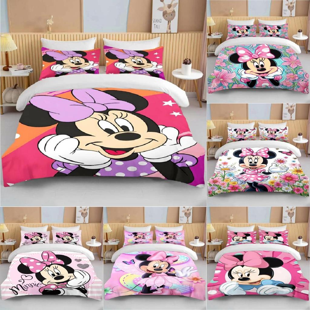 Minnie Bedding Mouse Sets Soft Cover Bed Duvet Pillow Case Decoration Bedroom