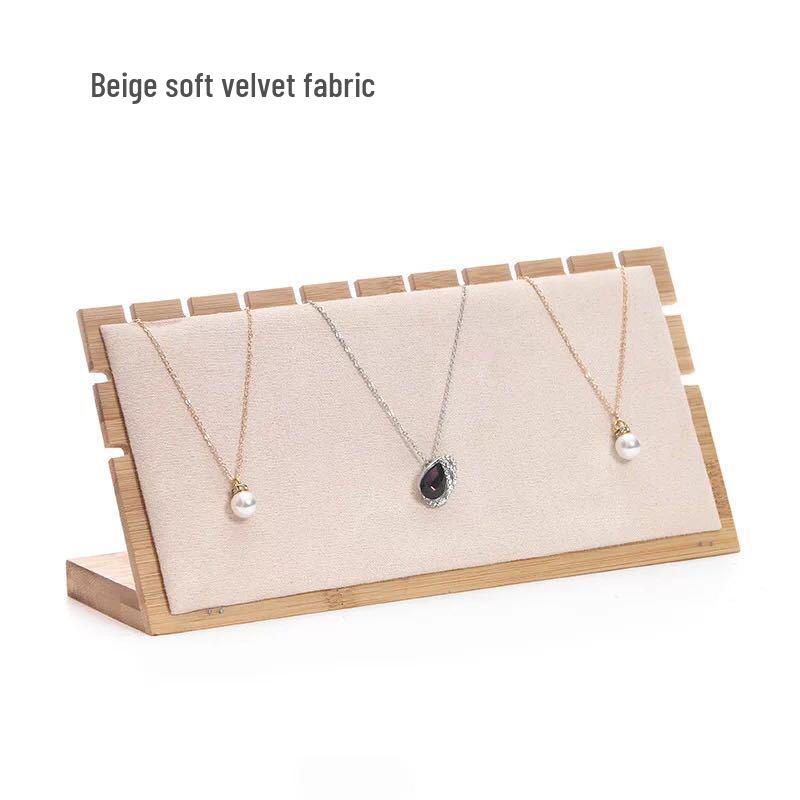 Bamboo Wood Jewelry Display Stand for Necklaces, Earrings, and Pendants