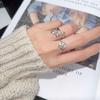 S925 Sterling Silver Natural Colored Treasure Ring, Female Japanese And Korean Mori Small Fresh Set, Simple And Sweet Open Ring.