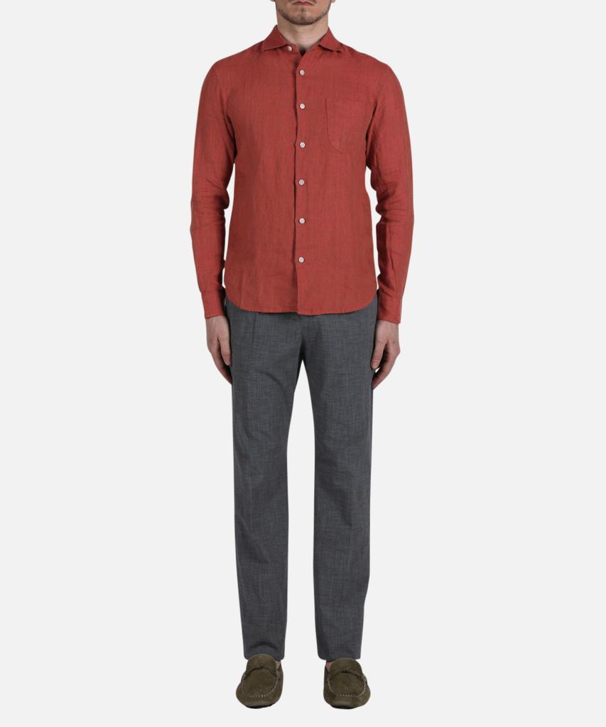 PANICALE Charcoal Micro Pattern Cotton Blend Pants