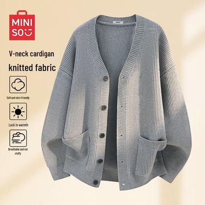 Men's V-Neck Loose Knit Cardigan