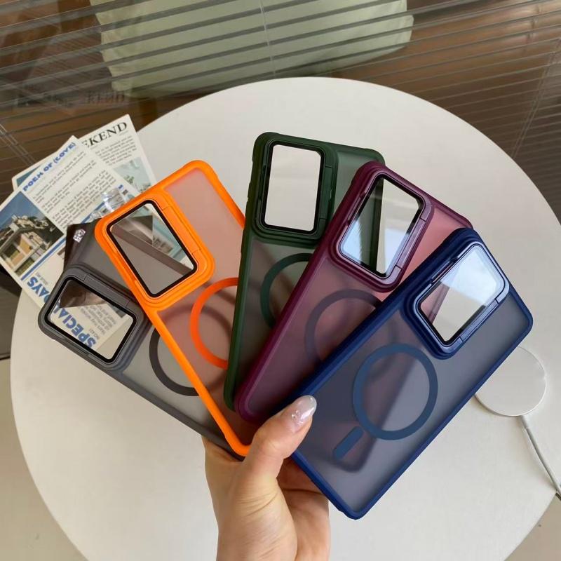 Luxury Translucent Armor Camera Flip Phone Case For Samsung Galaxy Case For Samsung S26 S25 S24 S23 Plus Ultra FE Magnetic Cover