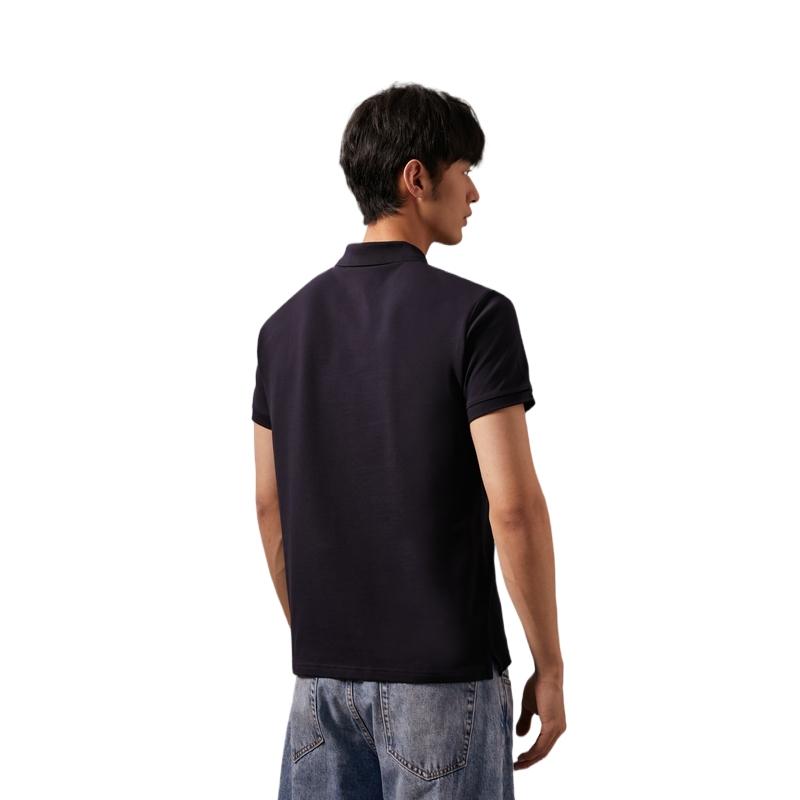 Calvin Klein Business Casual Simple Print Solid Color Polo Shirt Men Polo Shirts Navy-Blue J322253-CHW