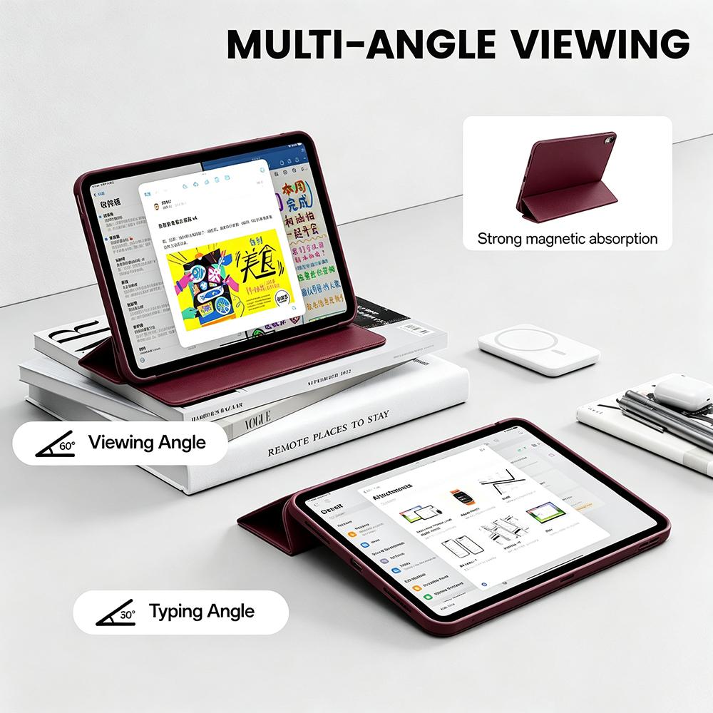 Pouzdro pro iPad (A16) 11. generace 11 palců 2025 / 10. generace 10,9 palců 2022 Magnetický chytrý flipový kryt s automatickým probouzením/uspáním