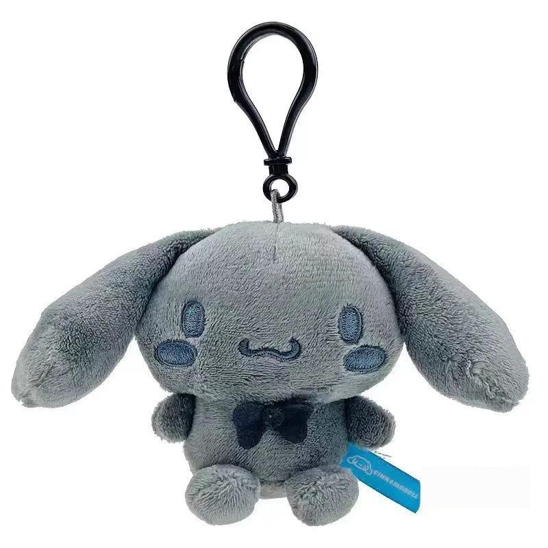 Cute Anime Figurine Kuromi Ugly Fish Full Black Dark Gray Carbon Black Series Plush Keychain Pendant Plaything Bag Present For Girls