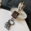 Leather Dice Model Keychain Zinc Zinc Alloy Cool Cowhide Key Chain Personality Dice Key Chain  Car Decoration