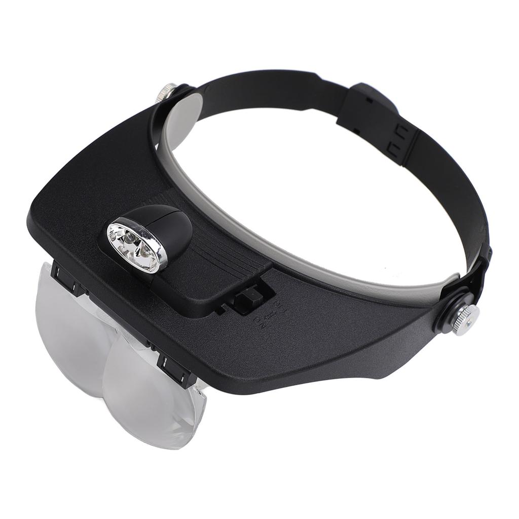 Headband LED Magnifying Glass 1.2X 1.8X 2.5X 3.5X 4 Lens 2 LED Lights Adjustable Angle Head Mount