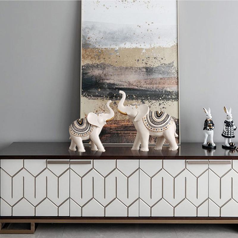 Resin Elephant Statue Elephant Figurine Sculpture Shelf Room Desk Table Home Office Bookshelf Decor Housewarming Christmas Gift