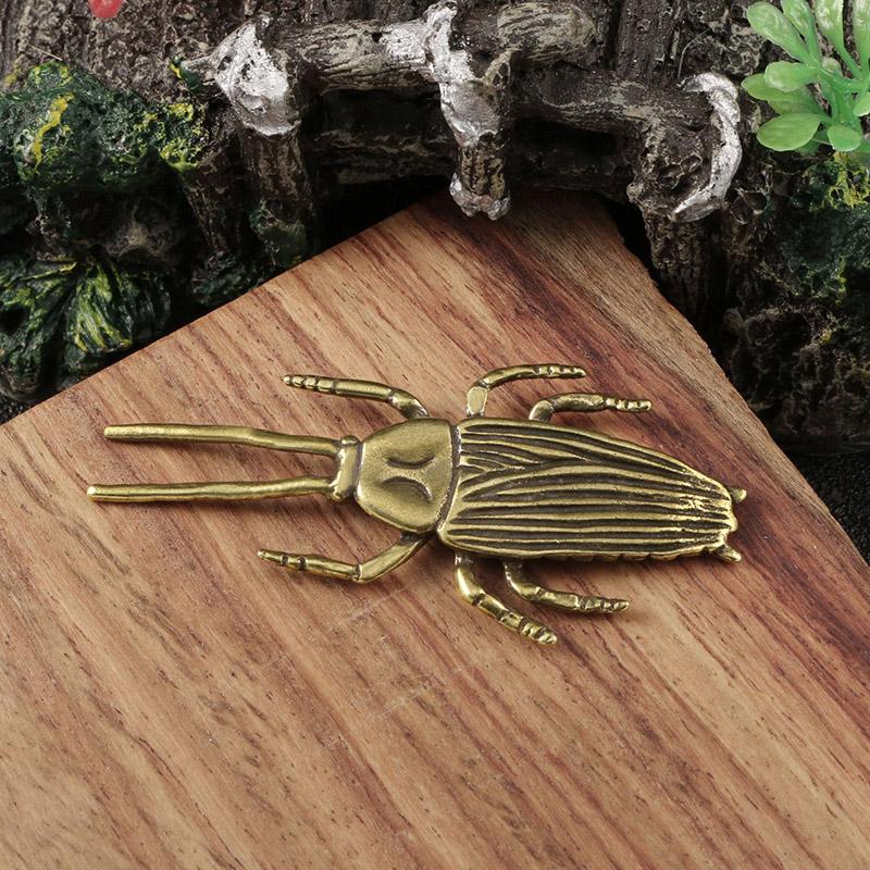 Antique Solid Brass Insect Cockroach Figurines Miniature Tea Solid Pet Funny Beetle Crafts Collection Desktop Small Ornaments