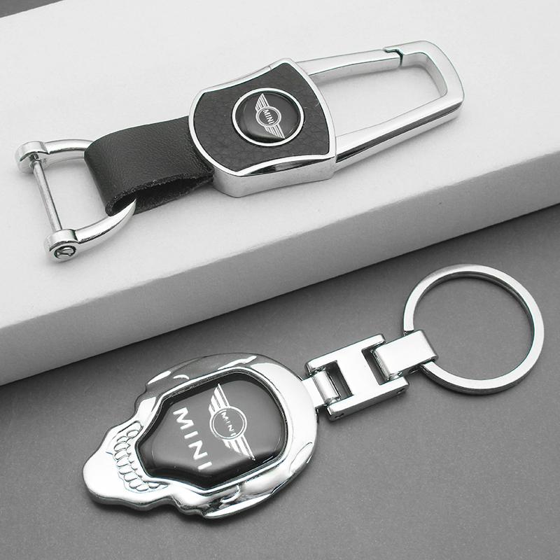 1Pz Portachiavi per Auto Fibbia Portachiavi in Pelle PU Anello Portachiavi Accessori Auto Per Mini Cooper R55 R56 R57 R58 R59 F54 F55 F56 F60 Logo cnjaw55