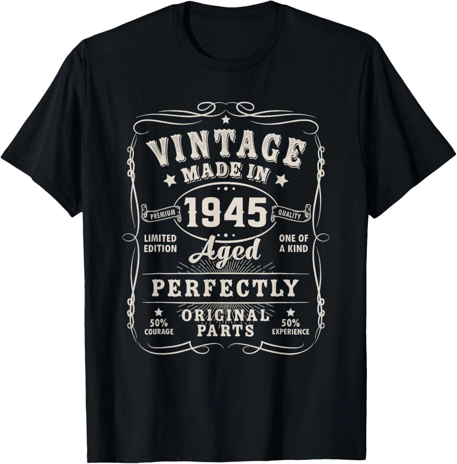 Vintage Born In 1945 Original 80th Birthday Gift Unisex T-Shirt M