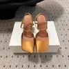 Fashion New Satin Mary Jane Fashion Sandals European American Women's Summer Square Head Thick Heel Shopping Commuting Style High Heels
