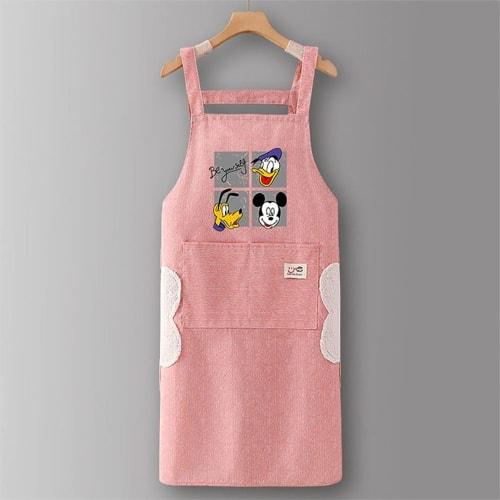 hgTUP Mickey Apron with Donald Duck Design, Stain-Resistant, Suitable for Cooking, Nursery Teachers, Adults, and Home Cooking, Includes Hand Towel, La