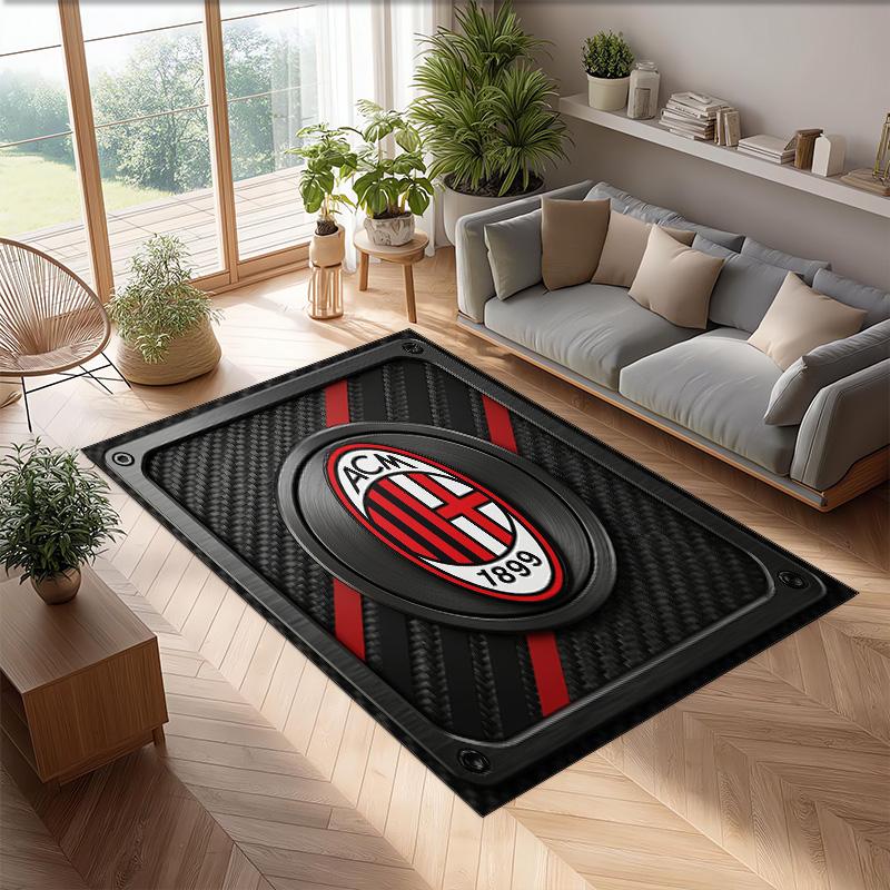AC Milan Printed Flannel Area Rug Non Slip Soft Polyester Floor Carpet Indoor Decor Mat for Bedroom Living Room Sofa Game Room Home Decoration