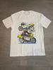 Classic 90s Racing Sport Bike Rider Grid Print T-shirt Men Vintage Moto Illustration Loose Oversized Short Sleeve Motorbike Tees