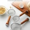 Food Grade Flour Filter Spoon Wooden Handle Kitchen Filter Handheld Sifter  Juice Filtering