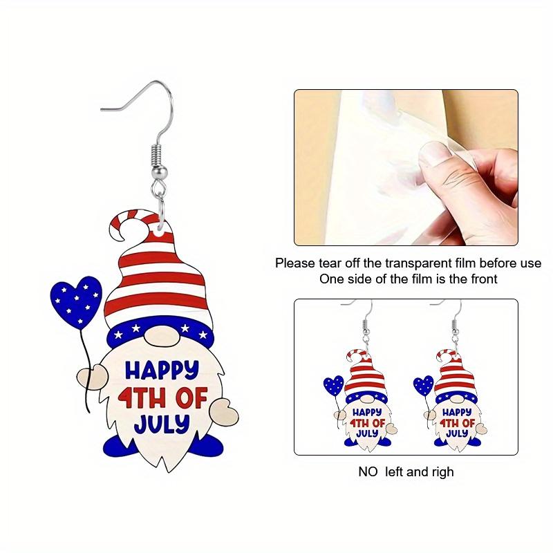 Independence Day Earring HAPPY 4TH OF JULY Love Balloon Dwarf Acrylic Earrings Drop Festival Celebration Earrings Patriot Earrings Women Fashion Gift