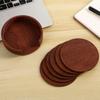 6 Pcs Non Stick Leather Coaster Waterproof Cup Mat Round Drink Pad  Office