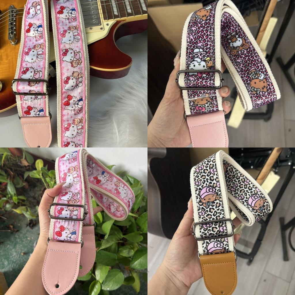 Hello Kitty Guitar Strap With Metal Buckle For Electric Acoustic Bass Ukulele Classical Instruments