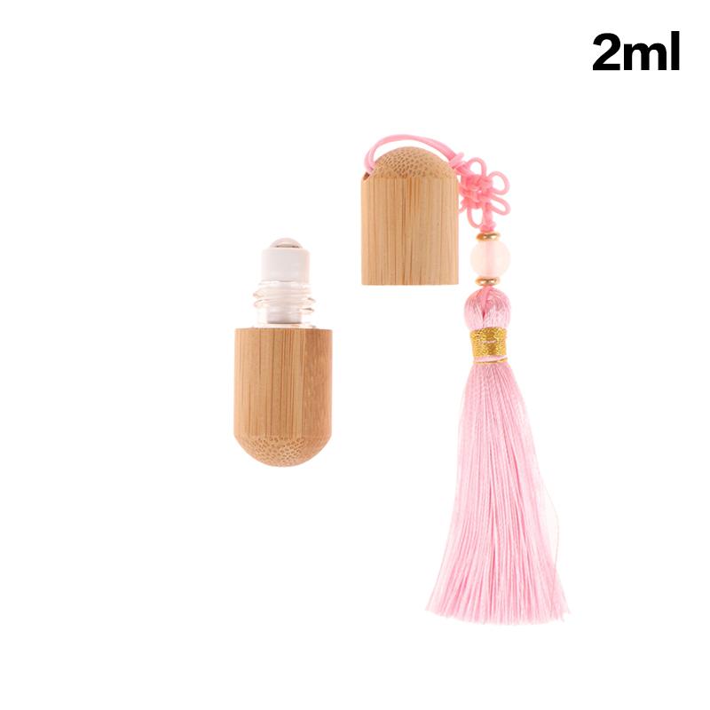 

Бутылочка роллер из бамбука 2/3 мл для эфирных масел Прозрачное стекло внутри с оболочкой из натурального бамбукового дерева Многоразовая Прозрачный флакон для духов 2ml розовый