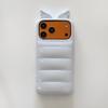 Cute Light Blue Color 3D Angel Wings Down Jackets Phone Case for iPhone 18 Promax 17 16 15 14 Pro Max Shockproof Back Cover