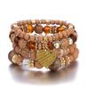 4 pièces/ensemble Bracelets Bohèmes à Fil Pour Femmes Bracelets Perles de Cristal Cœur Lettre Joncs Élastiques Bracelet de Poignet Bijoux Yoga Cadeaux K-